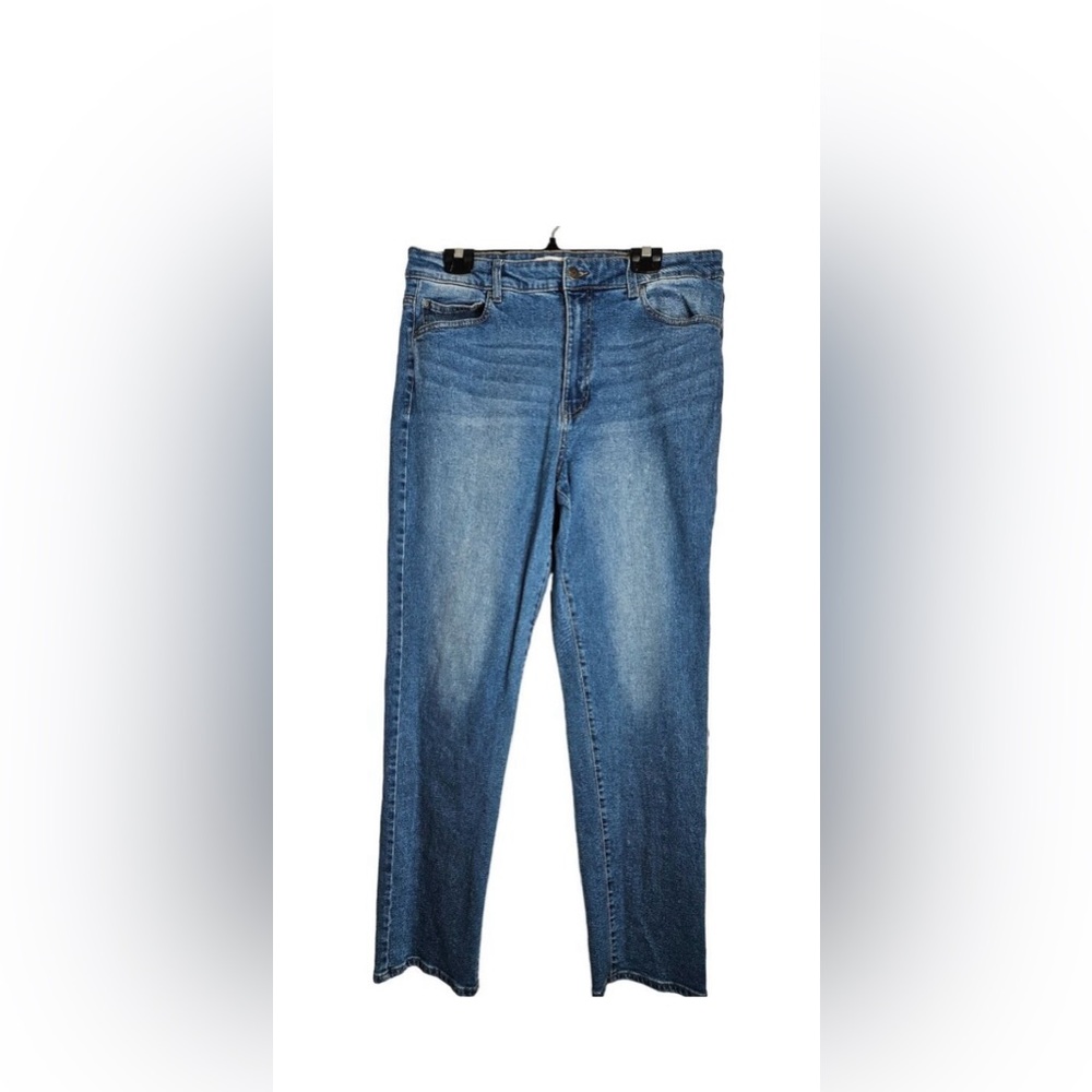 American Tall Harper High Rise Stretch Straight Jeans 34/35 Colorado Blue